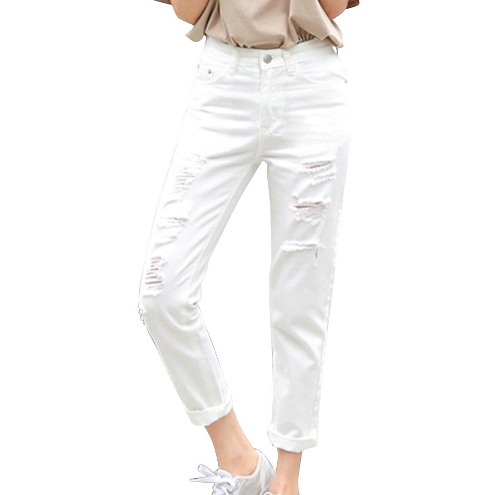 TANAKA Kyotoホワイトデニムパンツ ダメージ加工27 TANAKA/タナカ】THE JEAN TROUSERS RAW WHITE/ザジーンズ